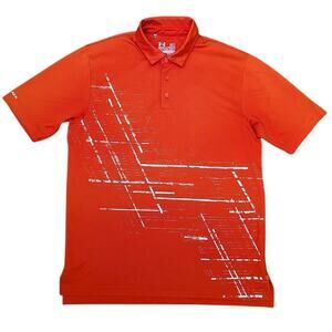 Under Armour HeatGear Men’s Golf Polo Shirt Medium Orange Performance Athletic